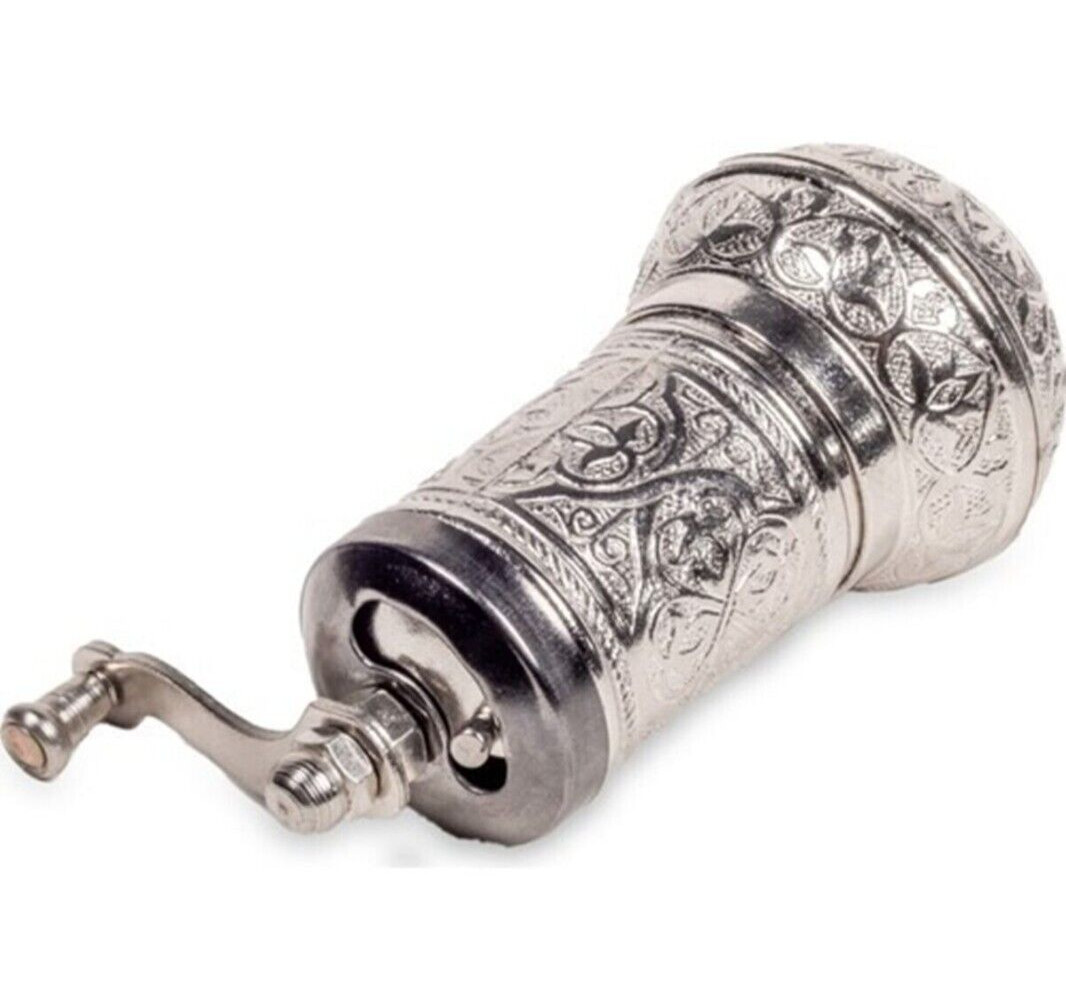 4.3'' Pepper Salt Spice Seed Mill Grinder New Silver Color Turkish gallery