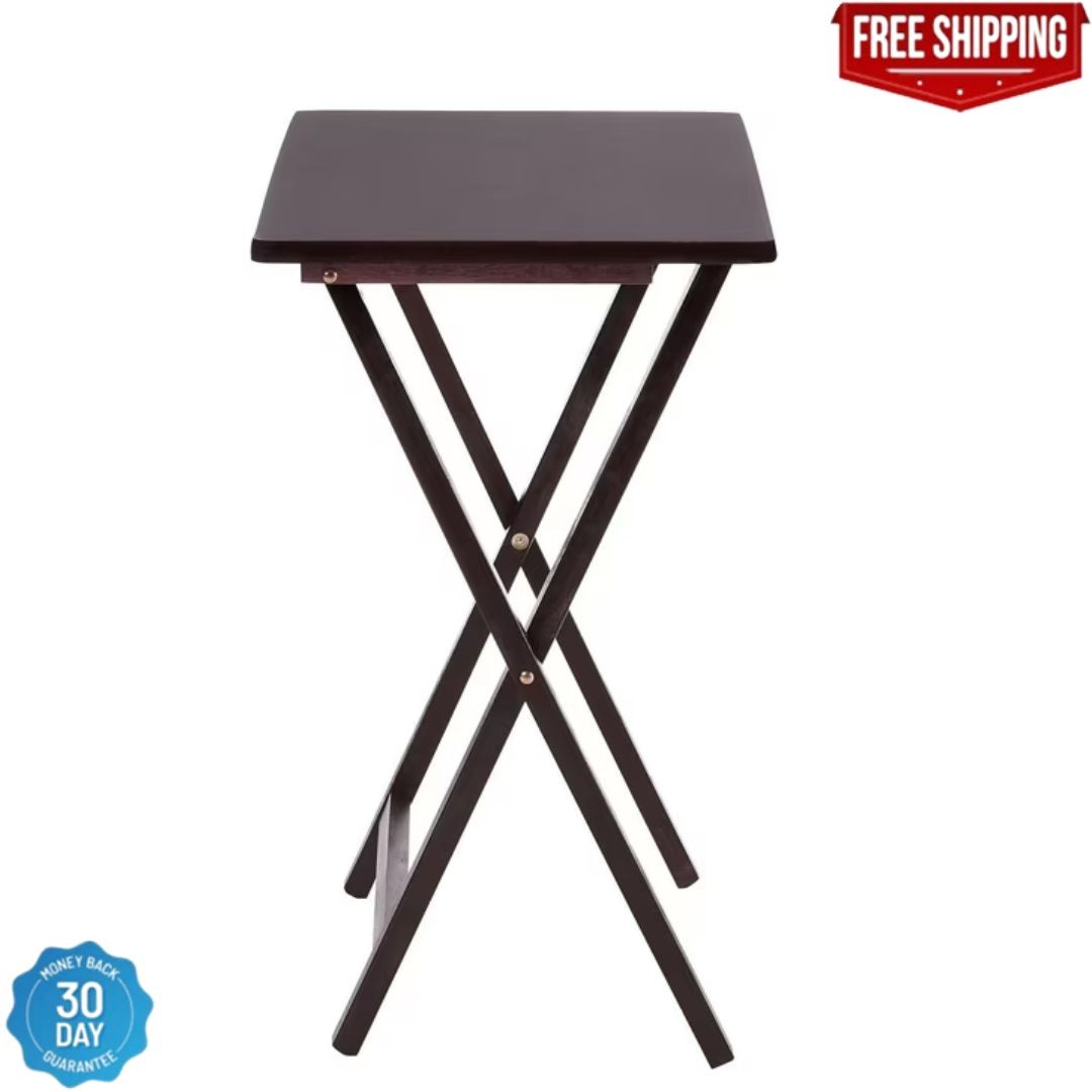 (2 Packs) Folding TV Tray Table Set in Walnut 19 X 15 X 26 Inch gallery