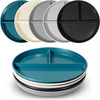 Portion Control Plate For Weight Loss 9 Inch 5Pcs, Round Divided Plates for Adul gallery