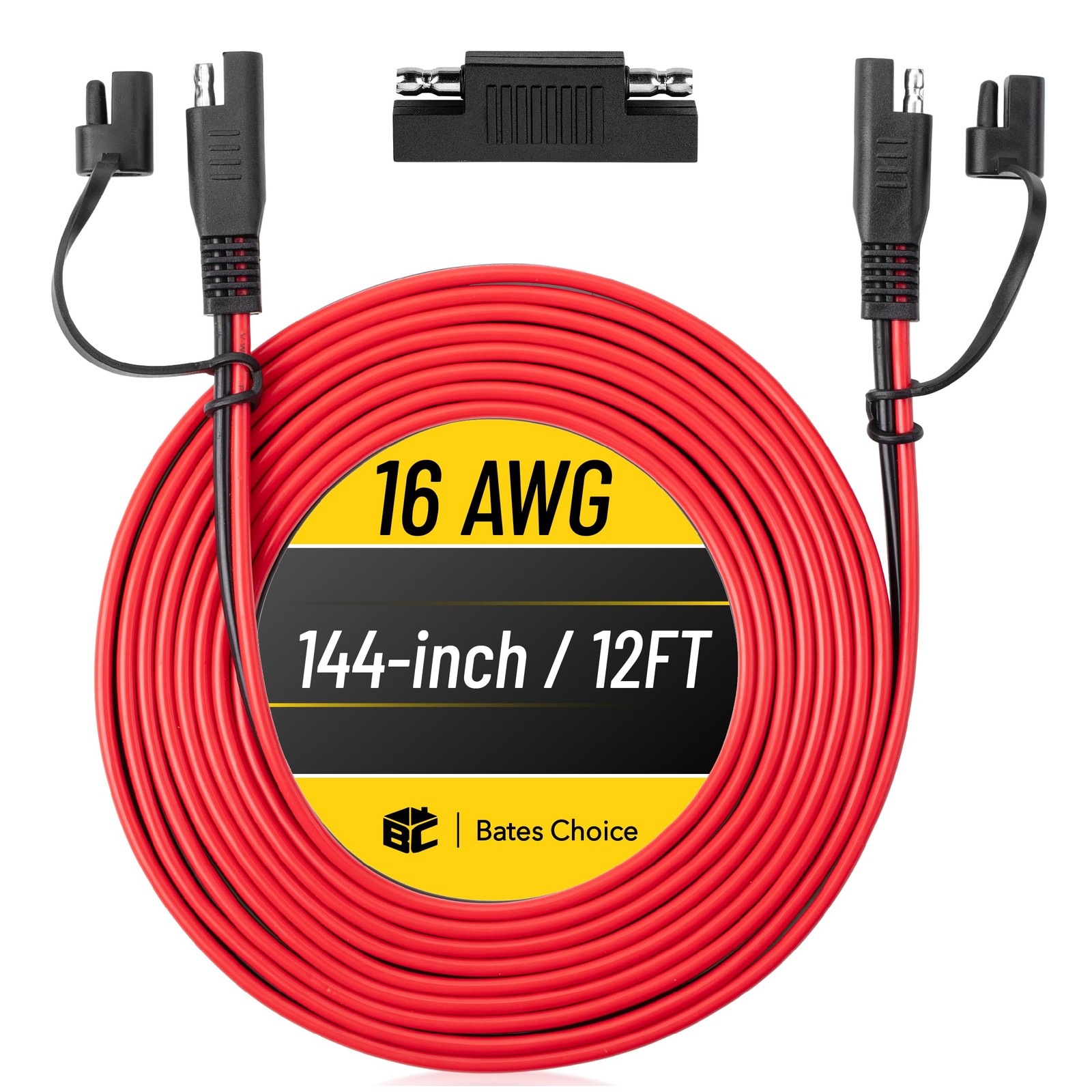 Bates SAE to SAE Extension Cable, 12 FT, 16 AWG, SAE 2Pin Quick Connect Disco... gallery