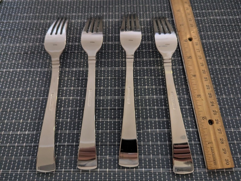 Gorham COLUMN FROSTED Stainless Flatware 18/10 Set of 4 Dinner Forks (China) gallery