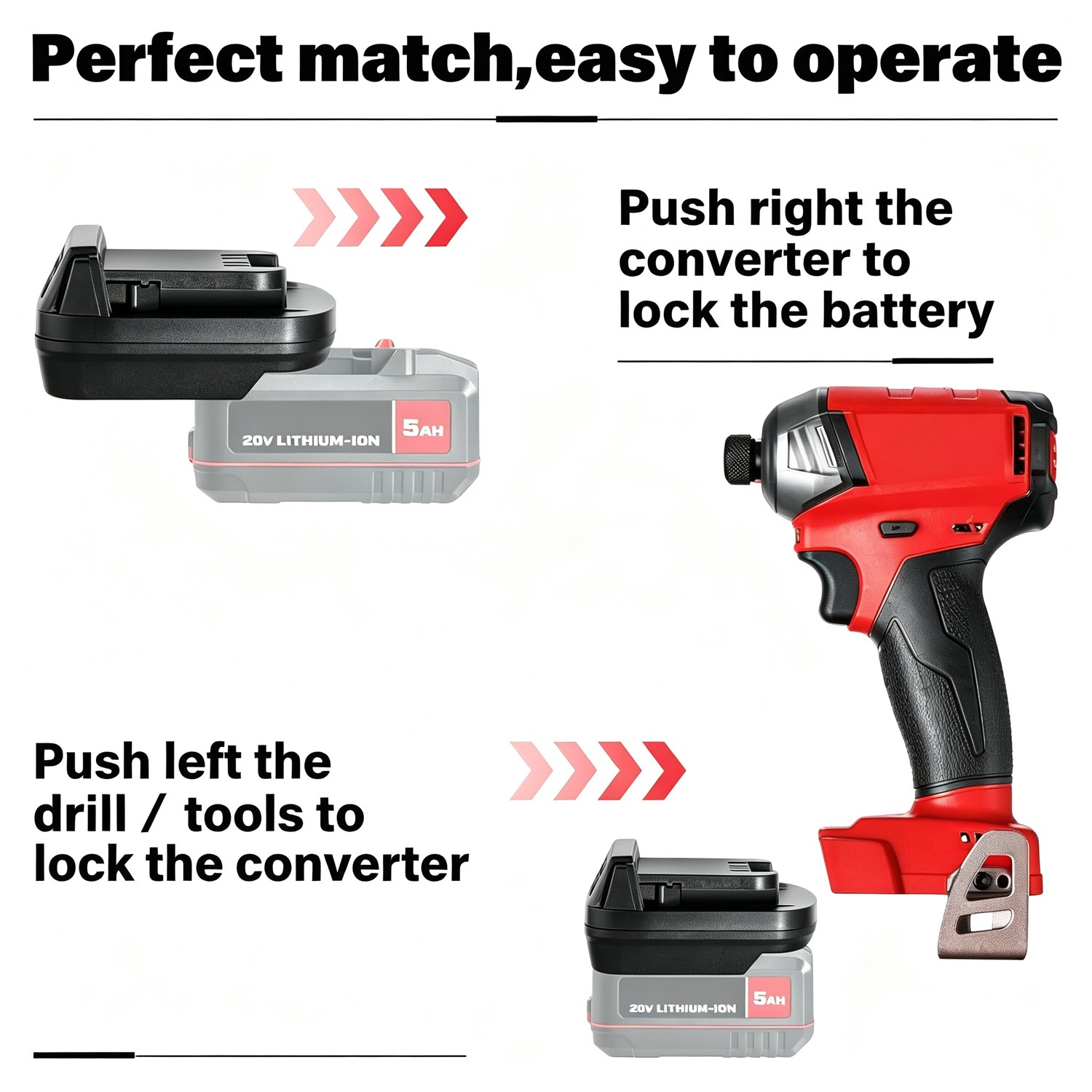 for Milwaukee 18V Tool Adapter for Bauer 20V Battery to for Milwaukee 18V Tool gallery