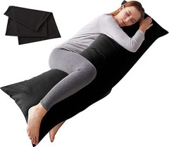 Body Pillow with Pillowcase – Soft Long Bed Pillow for Adults – Breathable Full