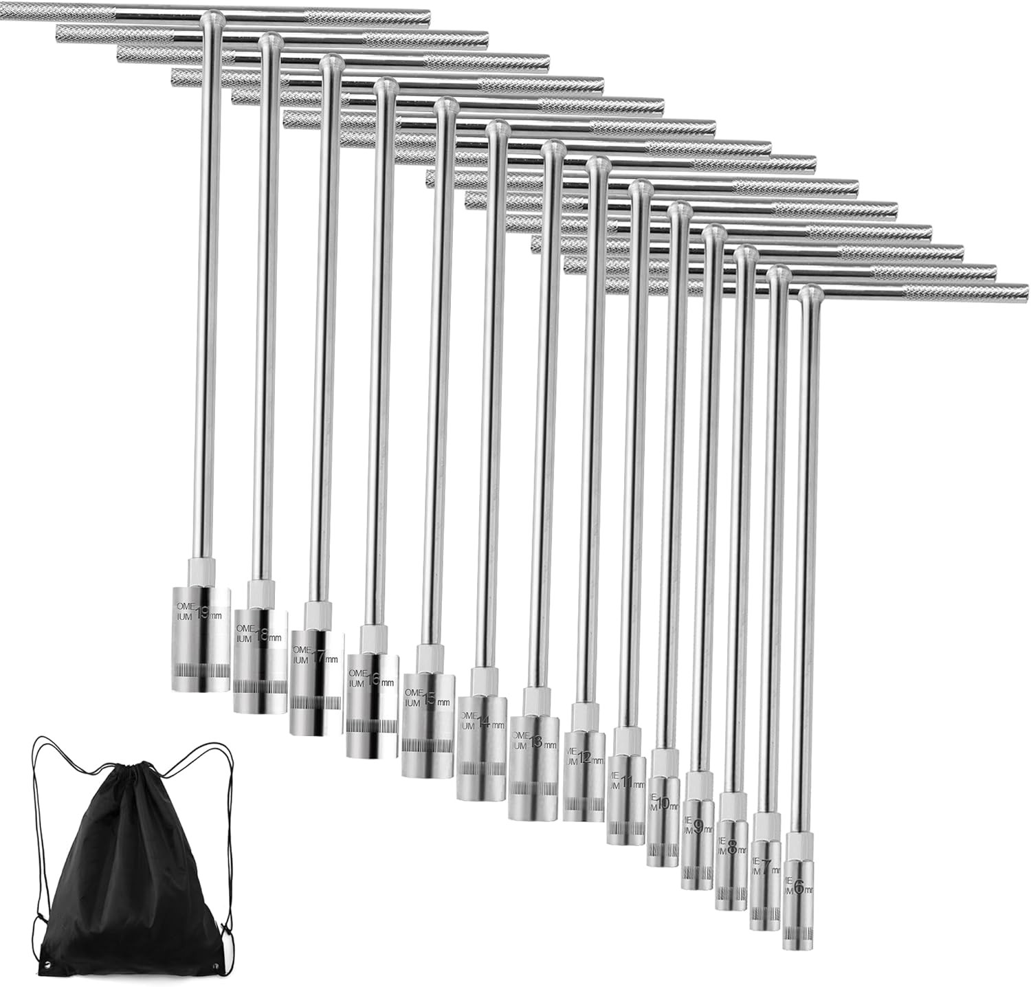 T-Handle Socket Wrench Set, 14PCS Metric Handle Wrenches - 6, 7, 8, 9, 10, 11, 1 gallery