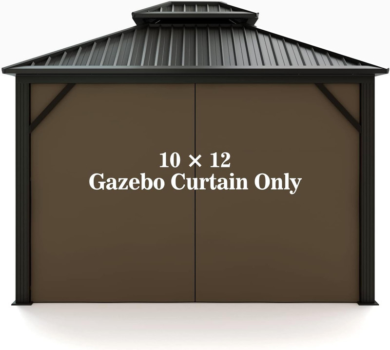 Hugline Gazebo Universal Replacement Privacy Curtain 10' X 12' Gazebo Side Wall gallery