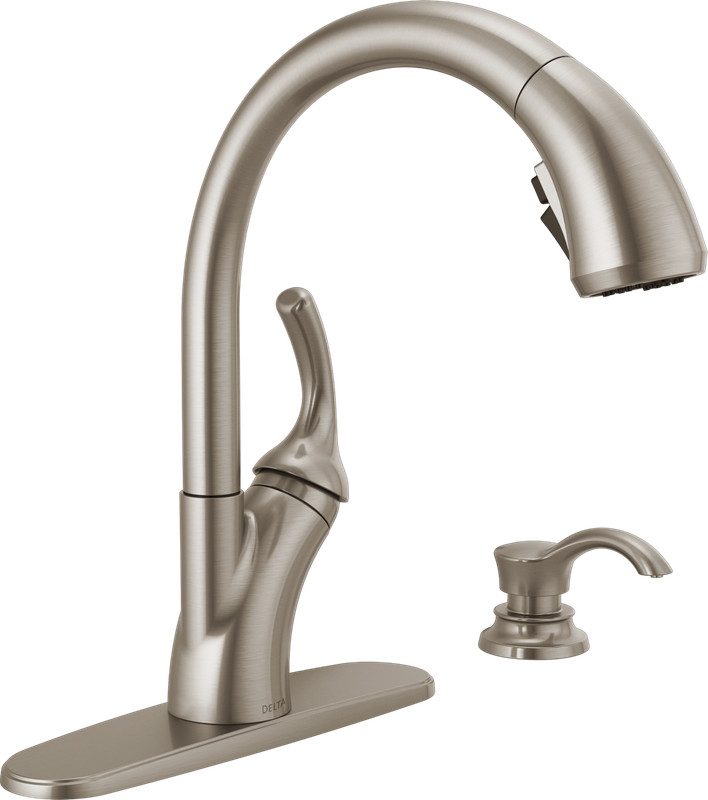 Delta Shiloh Pullout Kitchen Faucet Spotshield Stainless-Certified Refurbished gallery