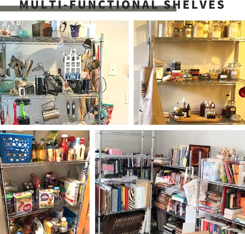 5 Tiers Adjustable Height Wire Shelving Unit 1250 LBS Capacity Metal Shelf Rack gallery