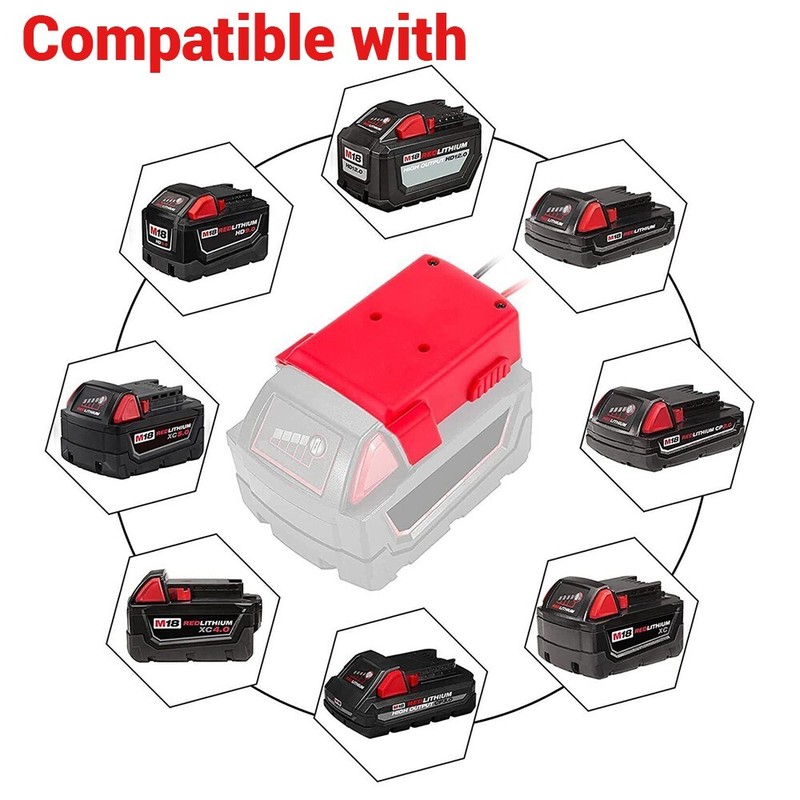 Battery Adapter Compatible with Milwaukee M18 Wiring 18V DIY Dock Power Wheel gallery