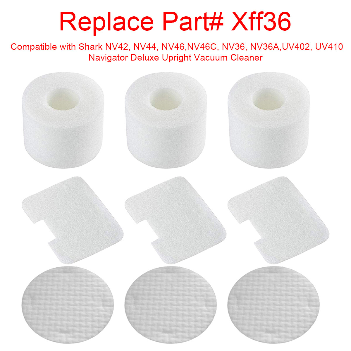 1/4 pack Filter Kit for Shark Navigator NV41, NV42 UV410 Part # XFF36 gallery