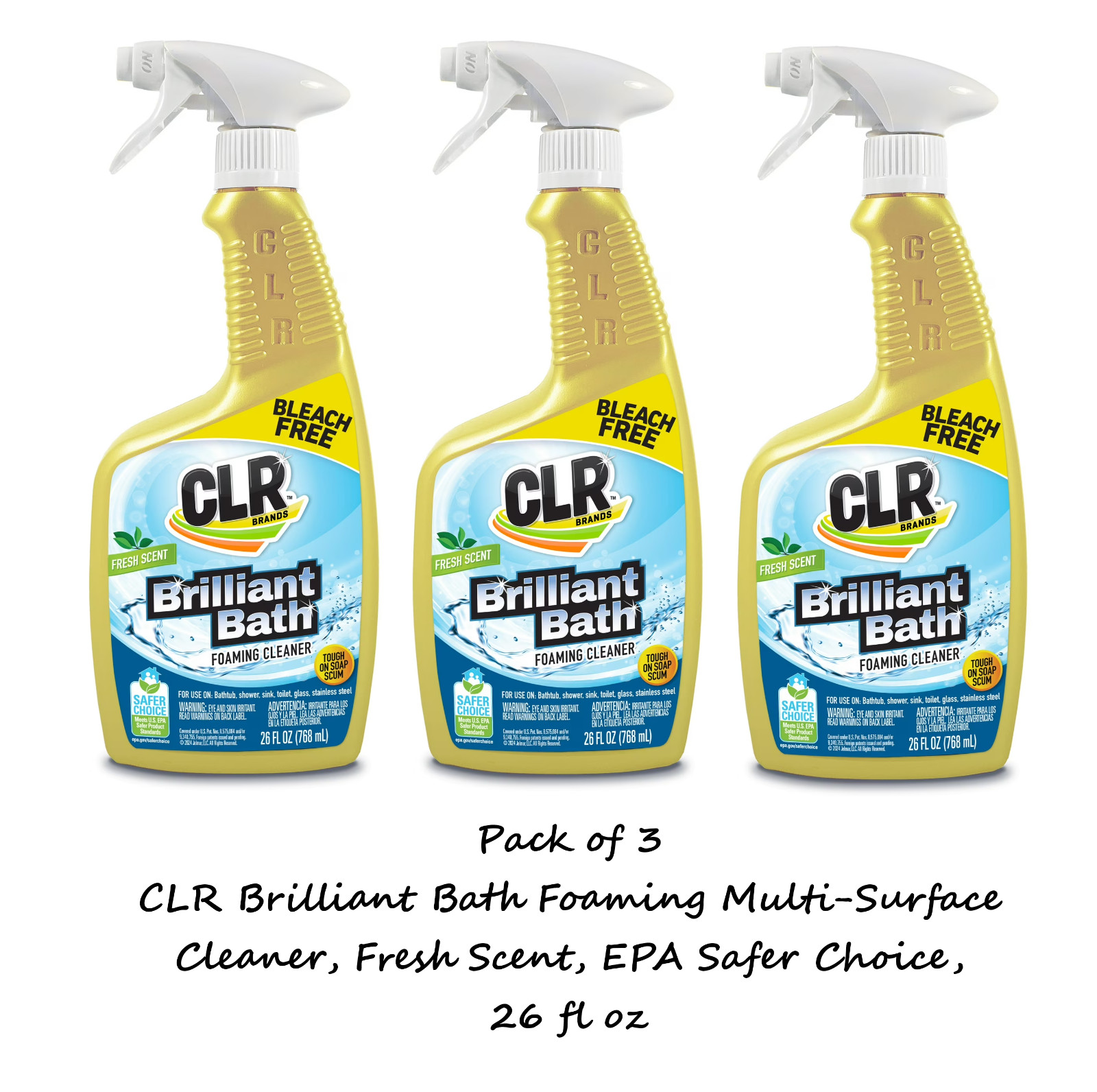 CLR Brilliant Bath Foaming Multi-Surface Cleaner, Fresh Scent (3 Pack) gallery