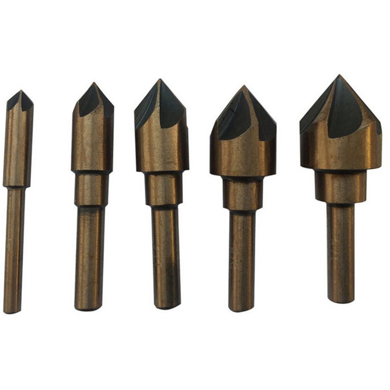 6PC COUNTERSINK TOOL BIT SET COUNTER SINK FOR STEEL METAL WOOD PLASTIC ALUMINUM gallery