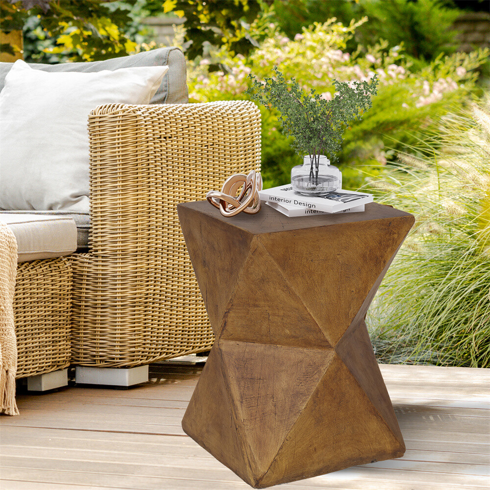 Outdoor Lightweight Concrete Side Table Concrete Stool End Table Accent Table gallery