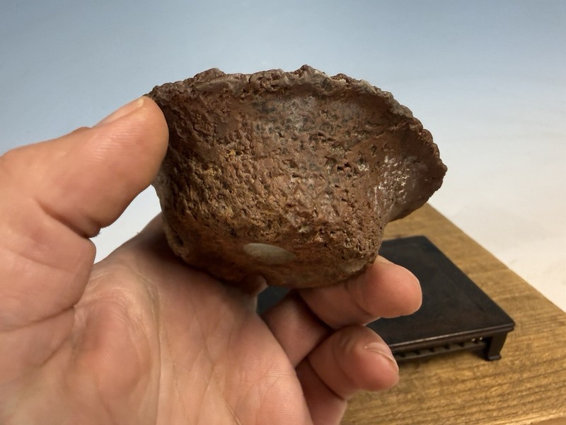 Japanese Unknown Maker Shohin Bonsai Tree Pot 3 1/2 By 1 1/4” Unique Unglazed gallery