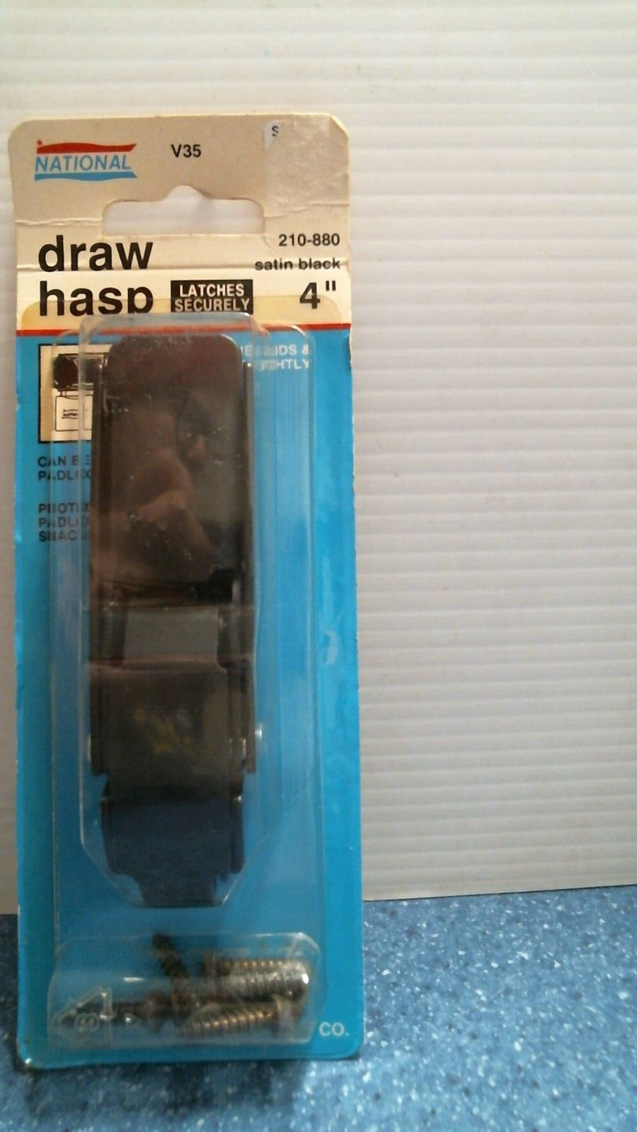 National Hardware 4" Draw Hasp Satin Black (210-880) FS gallery