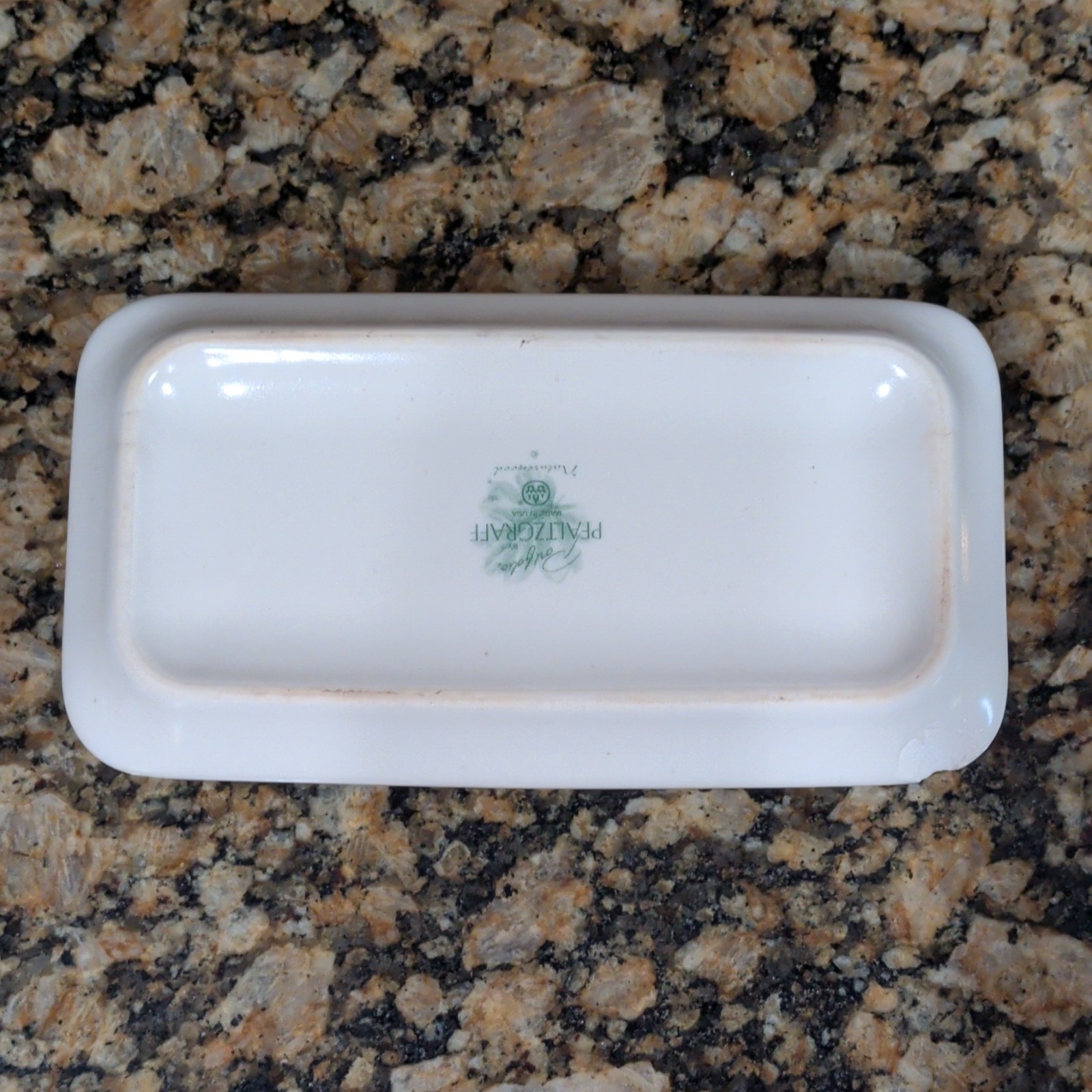 Pfaltzgraff Stoneware Covered Butter Dish Lid & Tray 8" Small Chip In Bottom. gallery