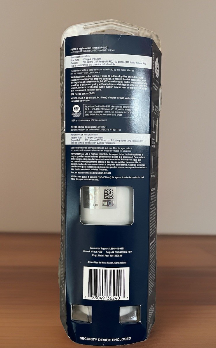 NEW (1) Whirlpool EDR4RXD1 EveryDrop Refrigerator Ice & Water Filter 6 Months gallery