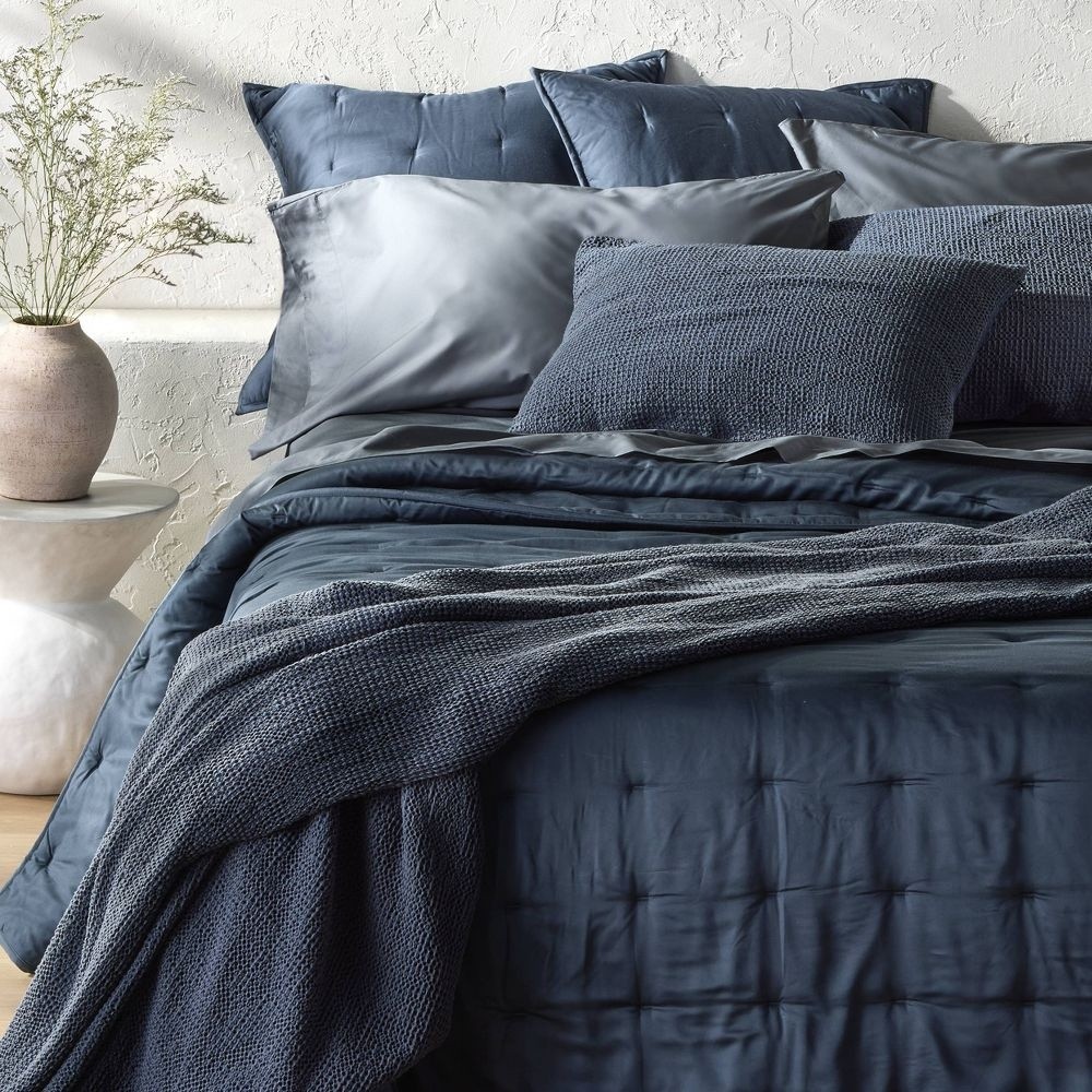 Queen 400 Thread Count Percale Sheet Set Mineral Blue - Casaluna gallery