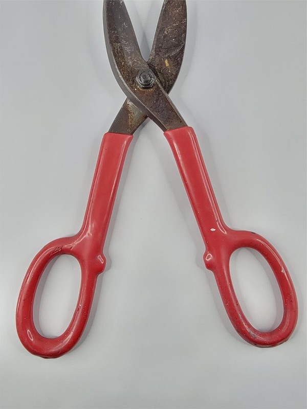 True Value Tru-Test Tin Snips Sheet Metal Shears 10" Rubberized Handles Vintage gallery