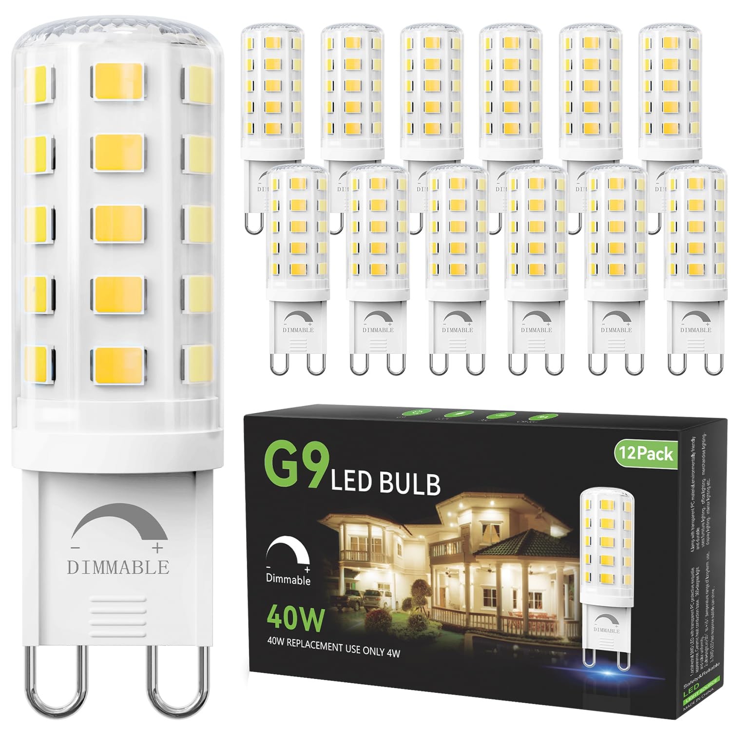 TJOY 12 Pack Dimmable G9 LED Bulb 4W Equivalent 40 Watt, Daylight White 6000K, gallery