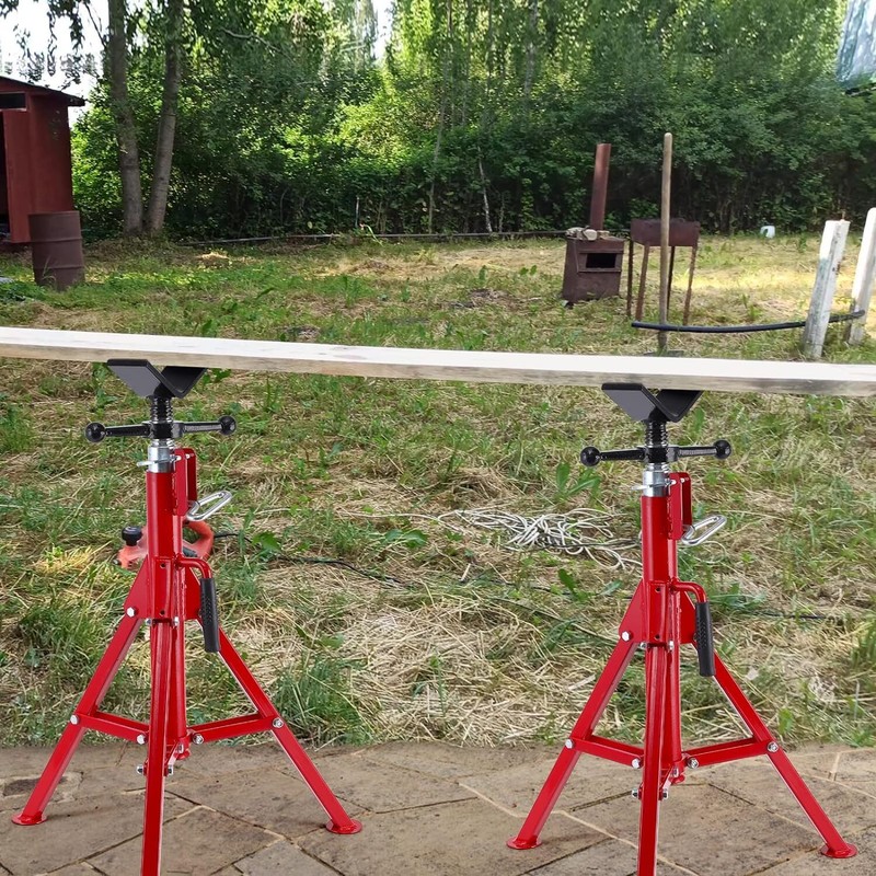 V-Head Jack Stand ,Folding Pipe Jack Stand 28"-52" Height ,2500Lbs 1/8"-12" Pipe gallery