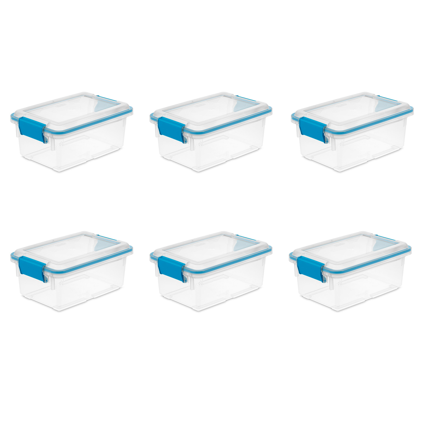 Sterilite 7.5 Quart Gasket Box, Stackable Storage Bin with Latching Lid, 6 Pack gallery