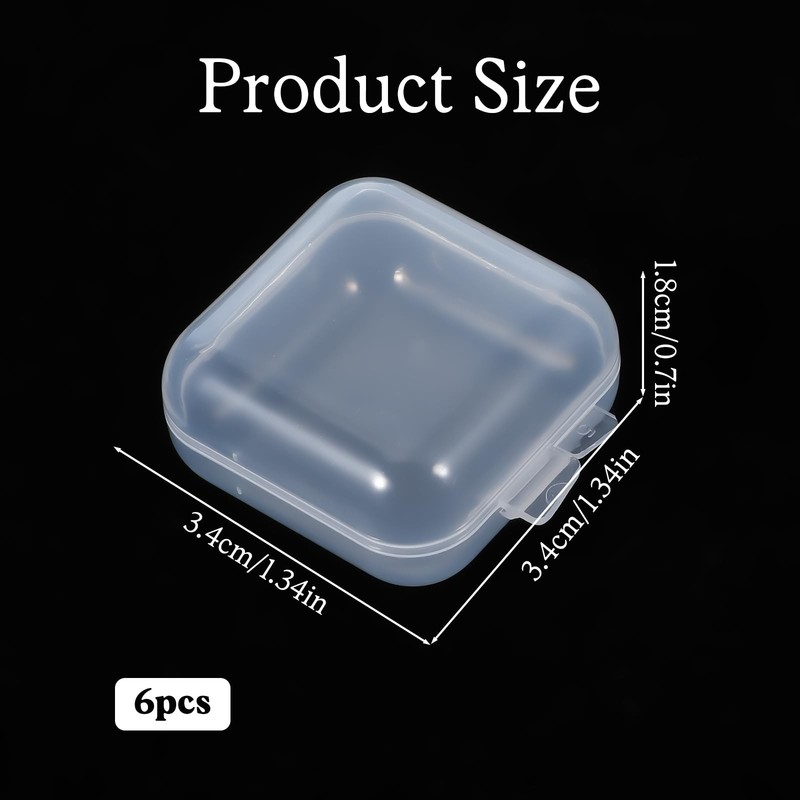 6 PCS Mini Clear Plastic Jewelry Box, Earplug 1.34 × × 0.7 inches, gallery