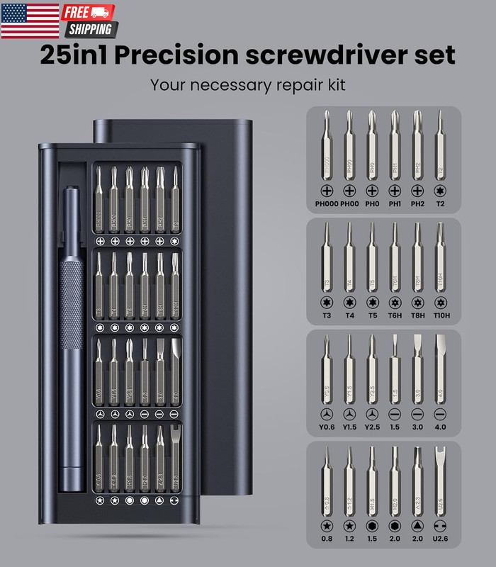76-In-1 Mini Electric Screwdriver Set, [Precise Torque Control] Magnetic Power P gallery