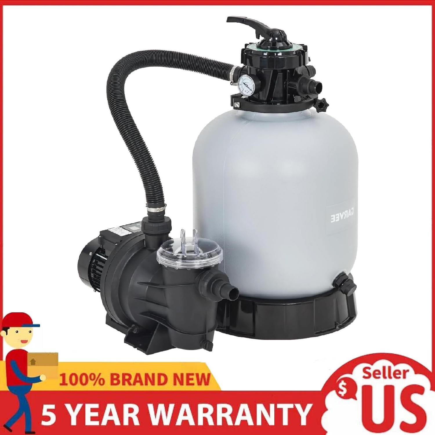 16 Inch Sand Filter Pump 1HP 3962GPH with Timer Pool Pump for Above Ground Pools gallery