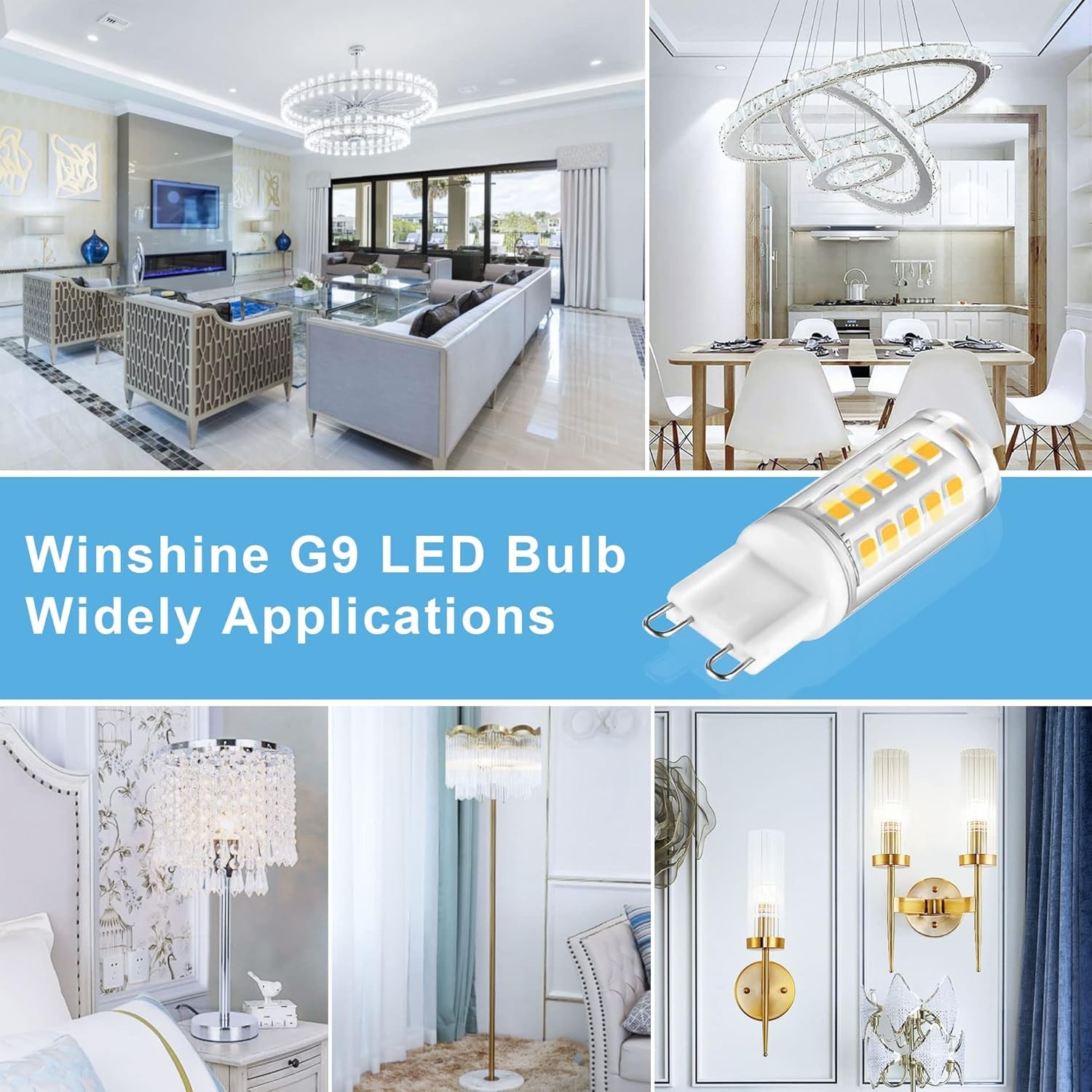 10 Pack G9 LED Bulb Bi Pin Base, 6000K Daylight 4W (40W Halogen Equivalent) T4 G gallery