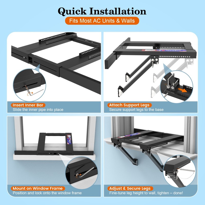 Adjustable Window AC Bracket, Quick Installation in 3minutes Without Drilling gallery