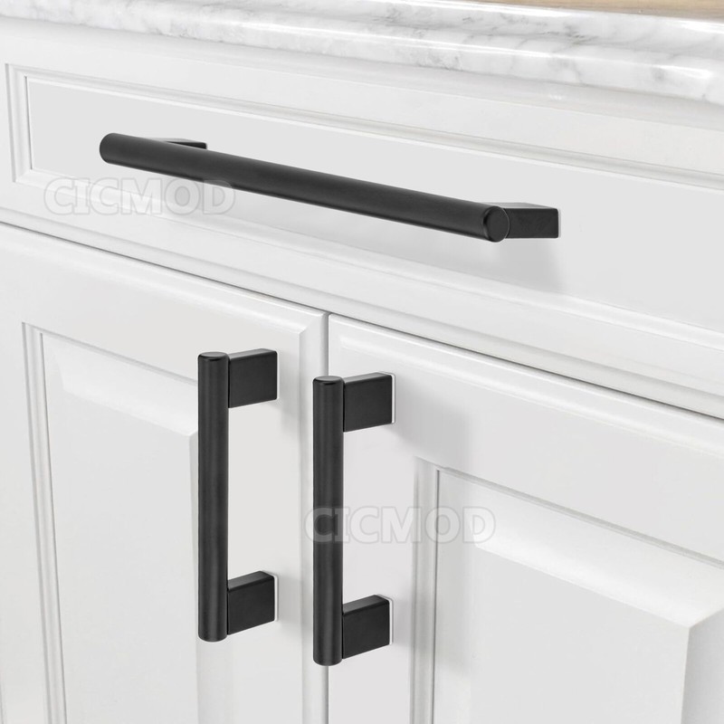 1-30Pack Kitchen Cabinet Pulls Drawer T Bar Handles Matte Black Stainless Steel gallery
