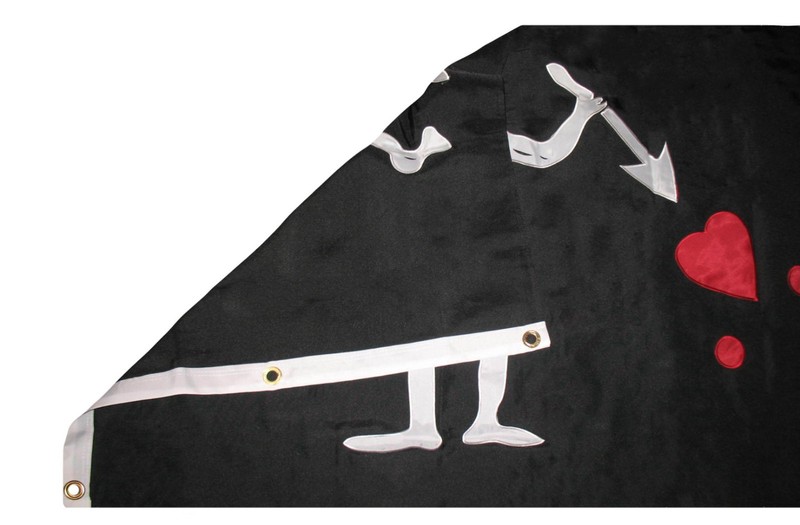 3x5 Embroidered Blackbeard Edward Pirate 300D HEAVY DUTY 3'x5' Flag 3 Clips gallery