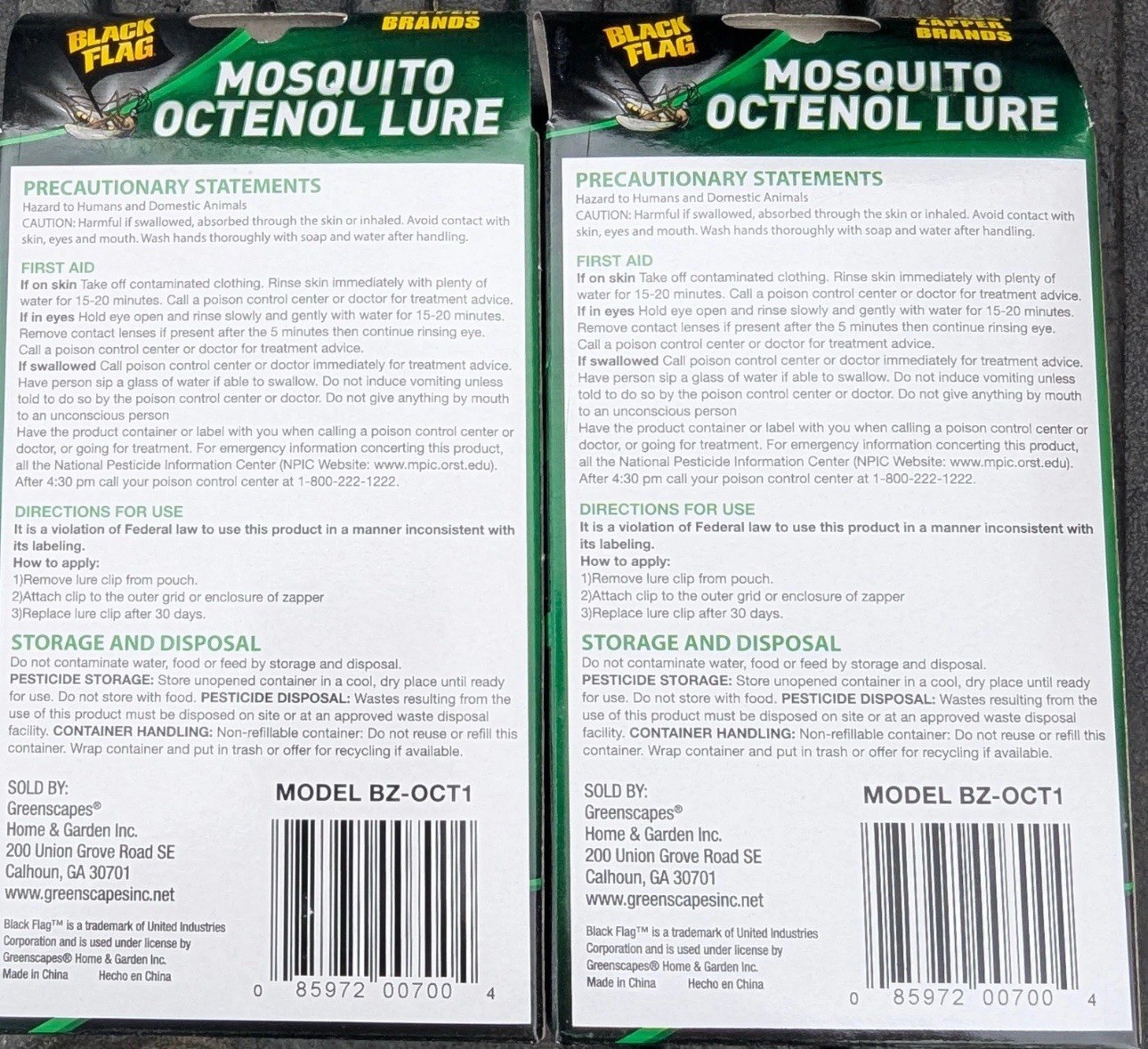 🔥 (2-PACK) BLACK FLAG - MOSQUITO OCTENOL LURES - FITS MOST ZAPPER BRANDS ! gallery