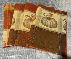 Well Dressed Home Fall Brown Rust Pumpkin Plaid Placemats set of 4