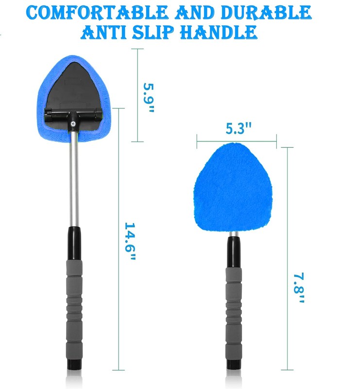 Windshield Cleaner Tool With Reusable Microfiber Pads - Car Window Glass Wipe... gallery