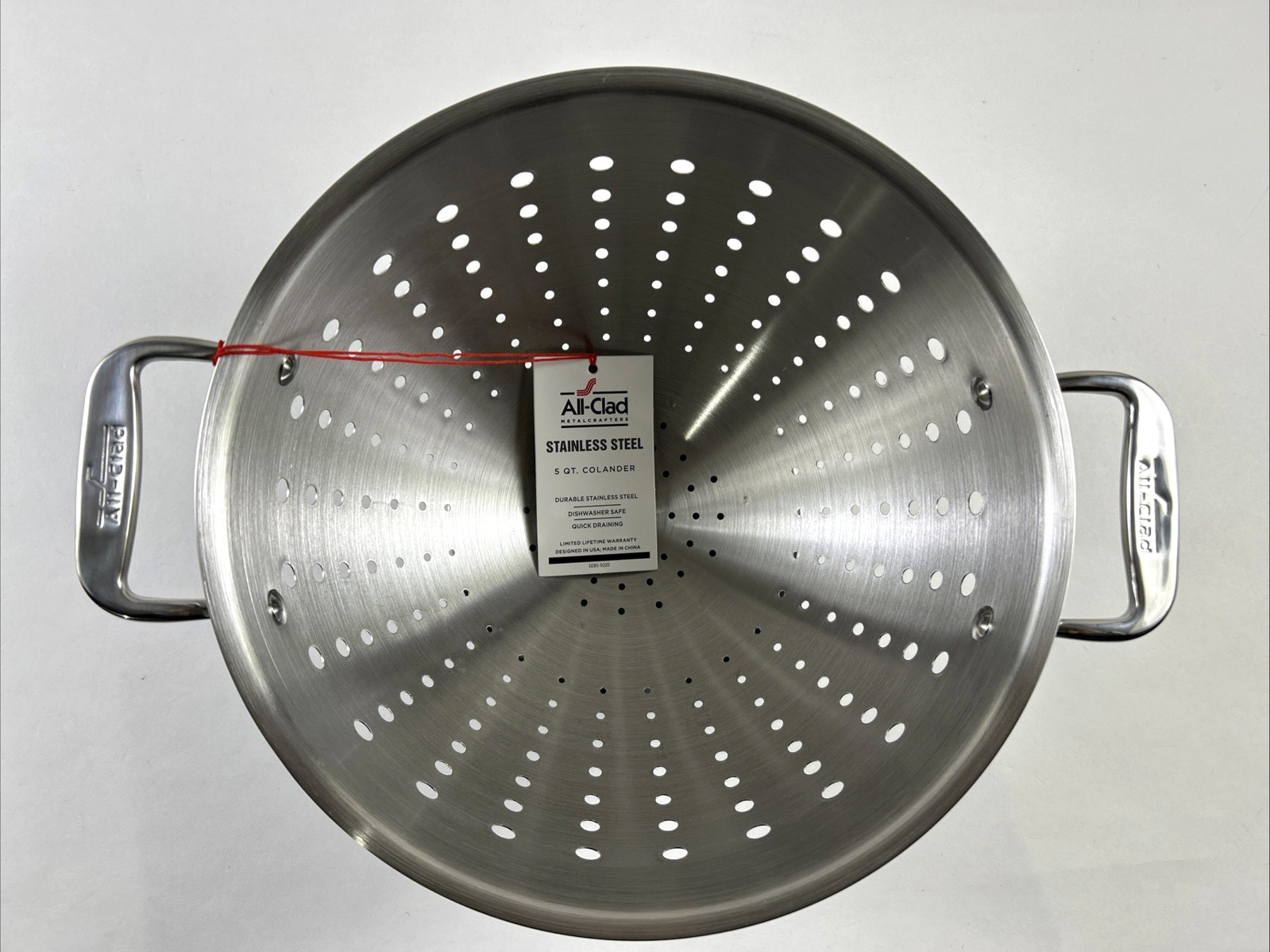 NEW ALL-CLAD 5 Quart Colander 18/10 Stainless Steel Size L Quick Draining $89.95 gallery