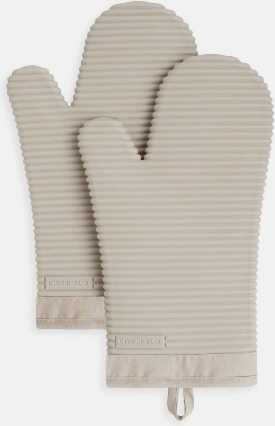 KITCHENAID Ribbed Soft Silicone Oven Mitt 2-Pack Set, 7.5"X13", Milkshake gallery