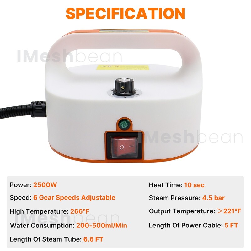 2500W Tankless High Temp Pressurized Steam Cleaner Machine Kitchen Car Handheld gallery