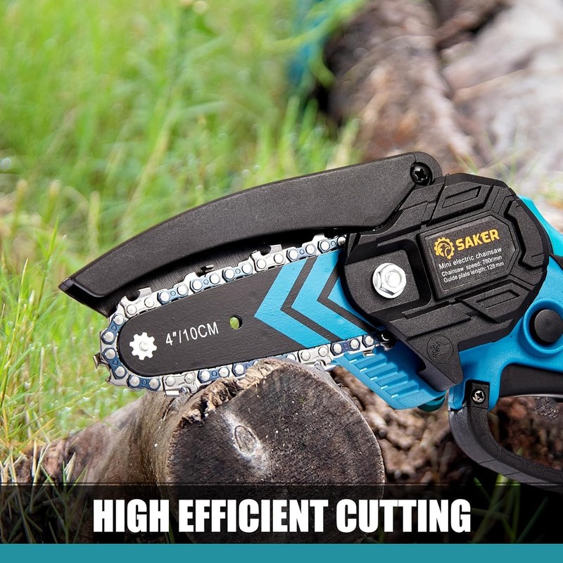 Saker Mini Electric Chainsaw 4" Portable Cordless Handheld High Efficiency E-1 gallery