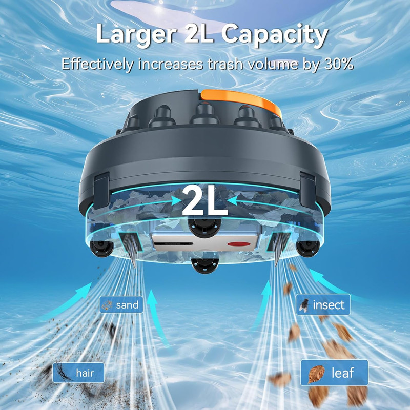 X2 Cordless Pool Cleaner Robot, Robotic Pool Vacuum for Above/In Ground Pool, 45 gallery