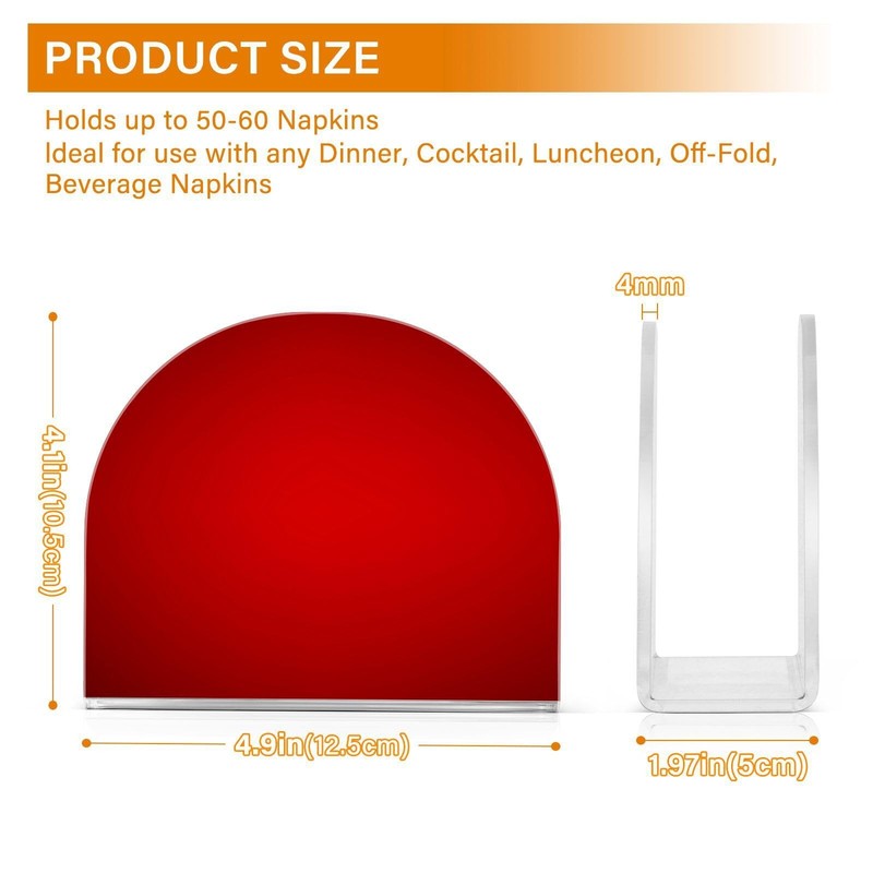Plain Red Solid Color Napkin Holder Table Standing Kitchen Dining Room Decor gallery