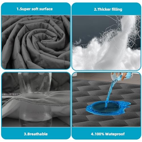 Waterproof Mattress Protector, Noiseless Size Mattress Thick Microfiber King gallery
