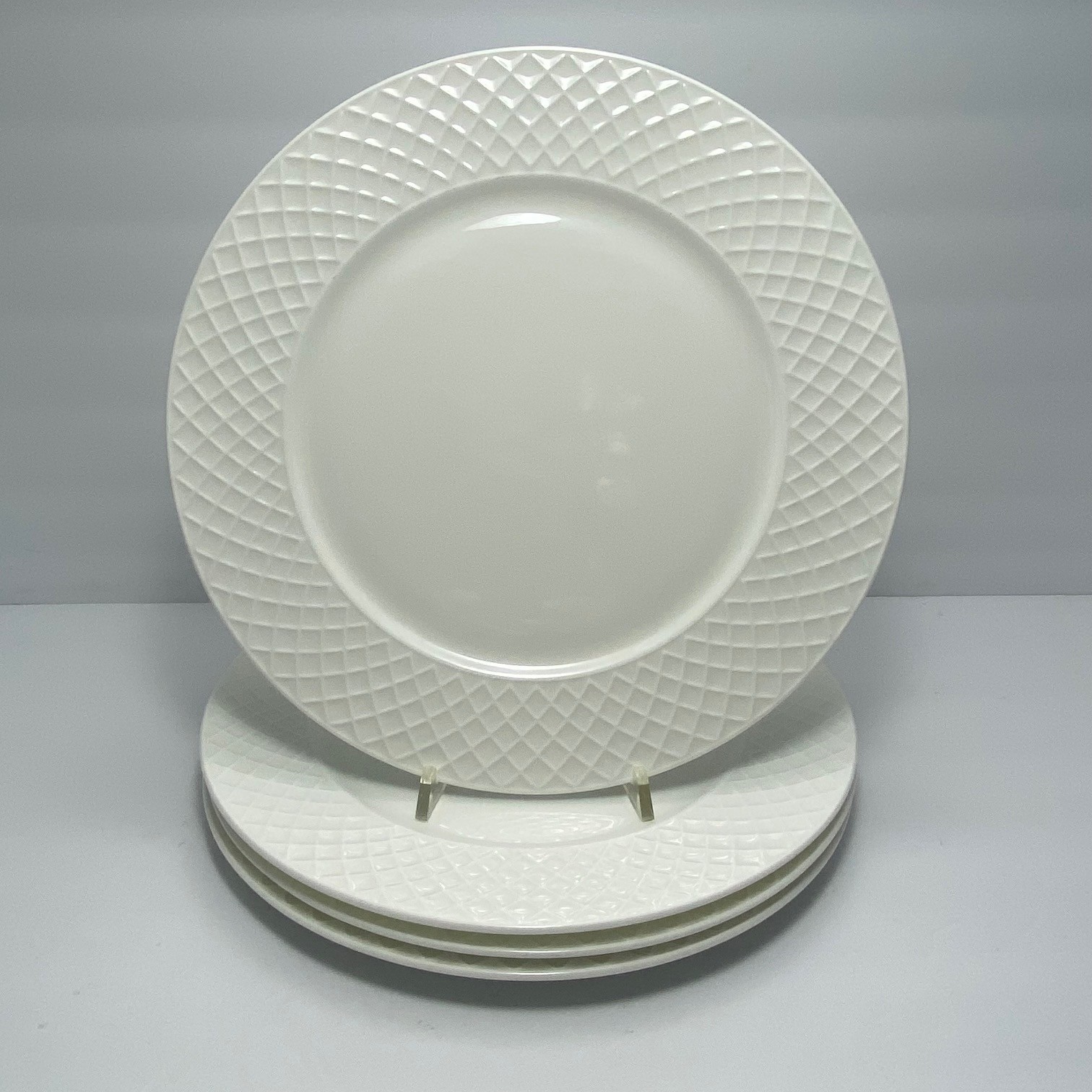 Mikasa Trellis Dinner Plates | 11 in | Bone China Embossed | Set of 4 | MTDP1 gallery