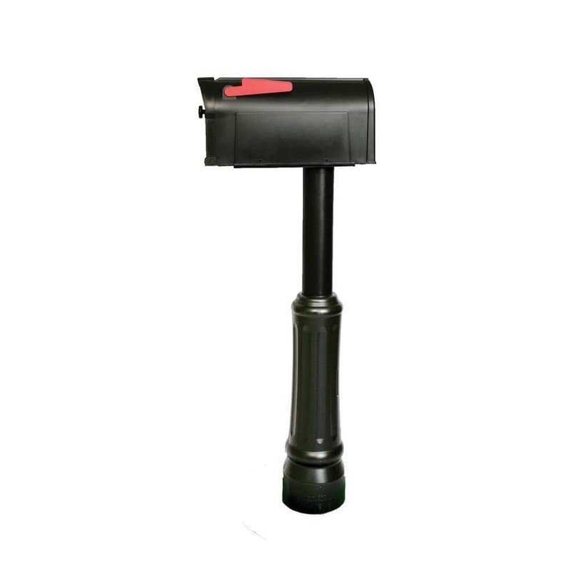 Mailbox and Post Kit, Black Durable Construction Will Not Rust, Hardware Include gallery