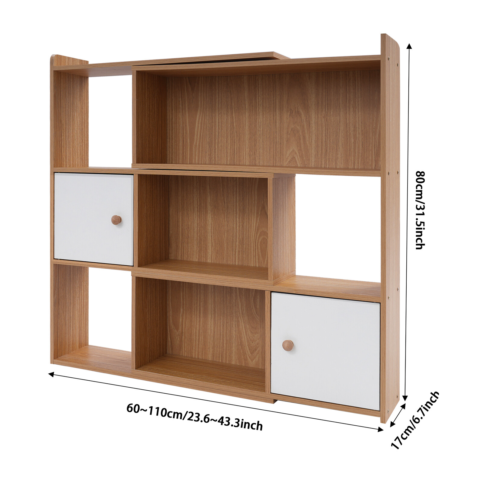 3-tier Bookshelf Stretchable Bookcase Modern Log Color Bookshelf For Home Office gallery