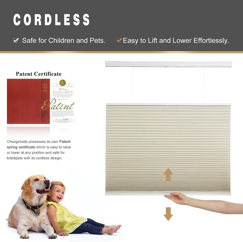 Changshade Custom Cordless Cellular Window Shades Blackout Honeycombs Blinds gallery