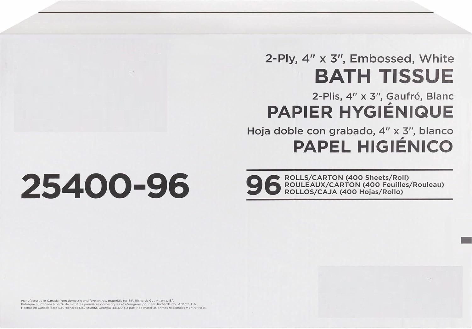 2-Ply Standard Toilet Paper (96 Count) - 400 Sheets/Roll, Bulk Bath Tissue gallery
