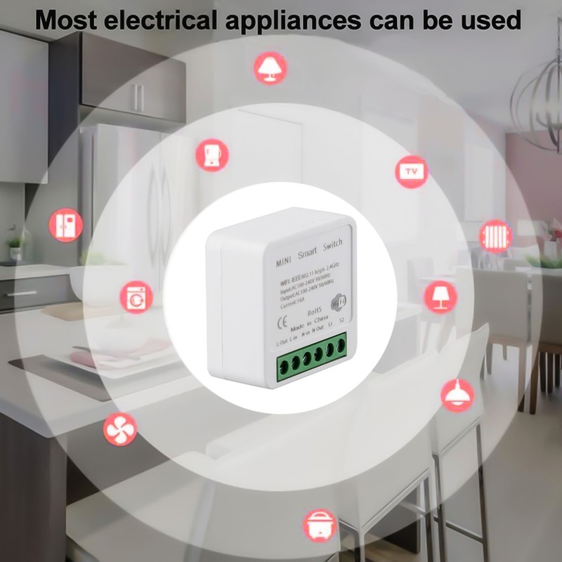 Smart WiFi Light Switch with Timer Function No Hub Required 2 Way Control 16A gallery