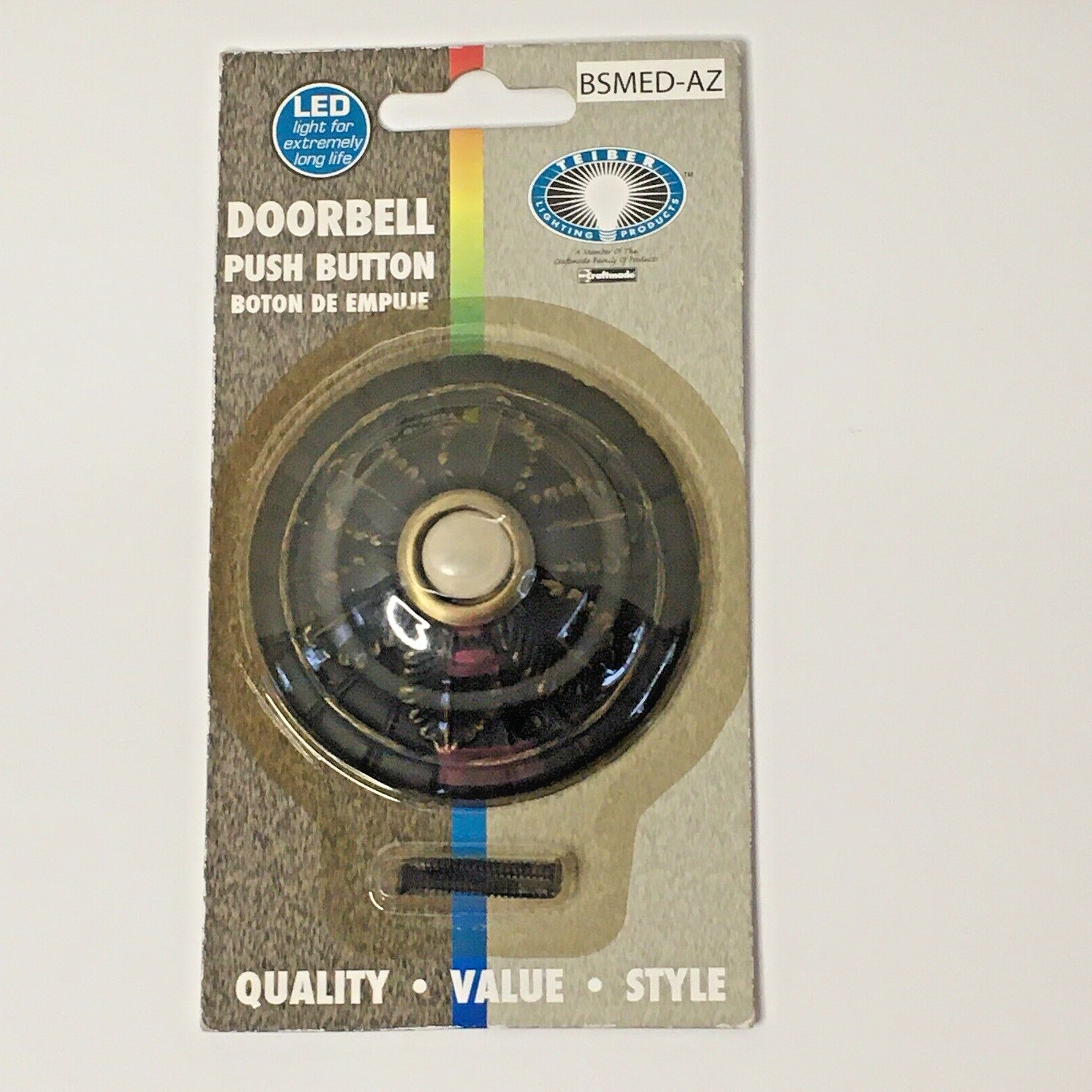 Teiber Doorbell Craftmade Surface mouth Push Button Pewter LED Light AP Retro gallery