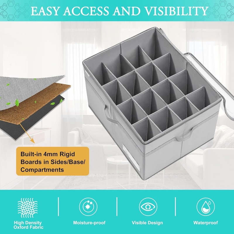 Stylish Clear Shoe Boxes with Bottom Support, Fits 16 Pairs - Perfect Organizer gallery